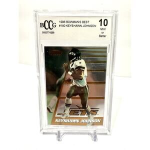 Keyshawn Johnson New York Jets 1996 Bowman's Best Rookie Card #180 BCCG 10